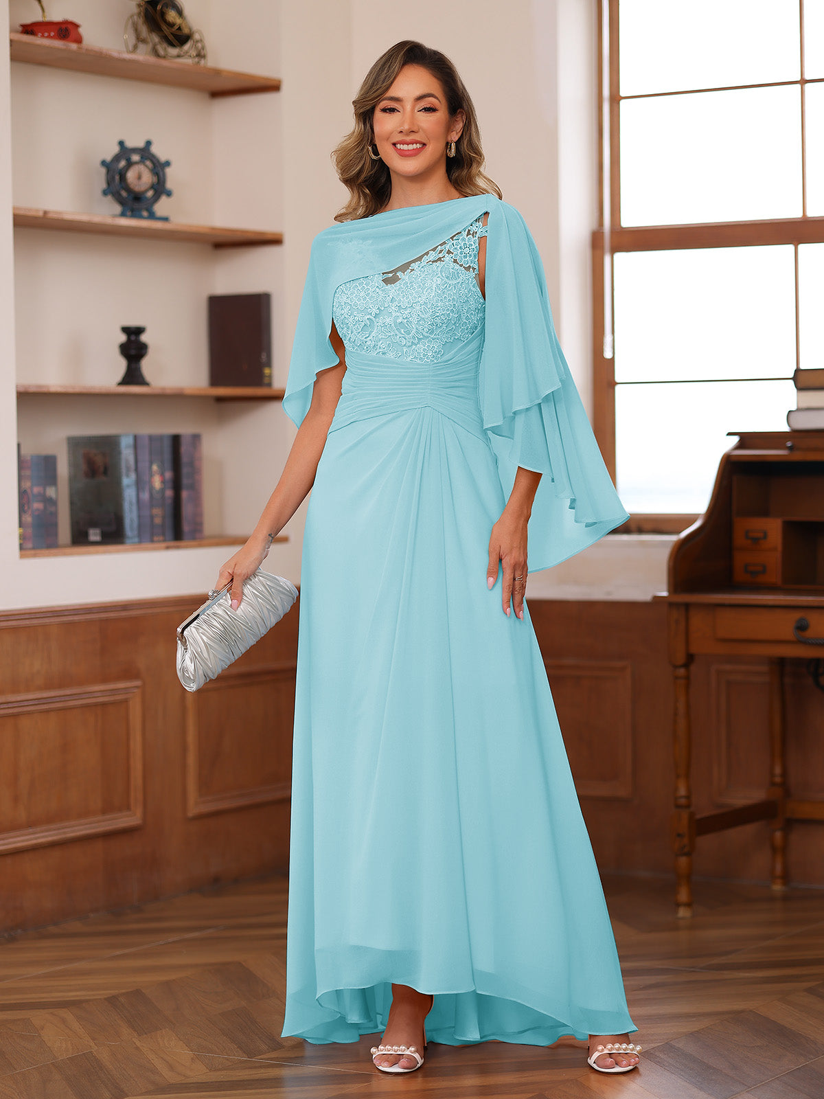 Opaline Sky Blue detail view 8 wedding guest dress