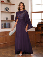 Olivia Grace Plum back view mother of the bride dress