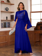 Opaline Royal Blue side view wedding guest dress