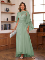 Olivia Grace Sage Green back view mother of the bride dress