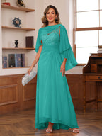 Olivia Grace Turquoise back view mother of the bride dress