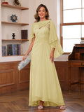 Opaline Yellow front view wedding guest dress
