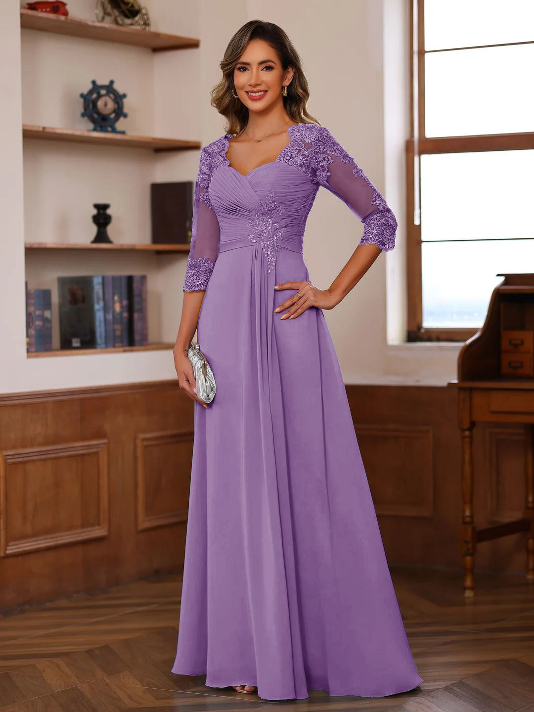 Philomena Rose Wisteria front view mother of the bride dress
