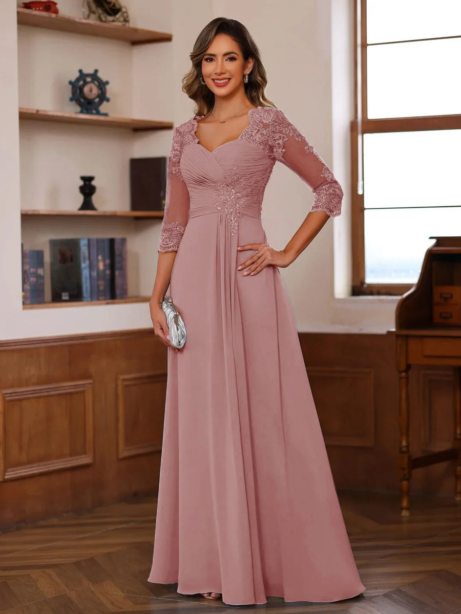 Philomena Rose Dusty Rose back view mother of the bride dress