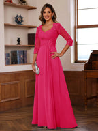 Philomena Rose Fuchsia back view mother of the bride dress