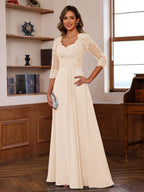 Philomena Rose Champagne back view mother of the bride dress