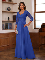 Celine royal blue alternate front view 2 mother of the bride dress