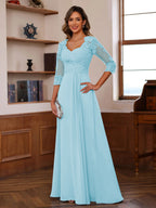 Philomena Rose Sky Blue back view mother of the bride dress