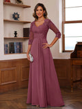 Philomena Rose Plum front view mother of the bride dress