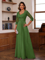 Philomena Rose Olive Green front view mother of the bride dress