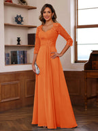 Celine orange front view mother of the bride dress