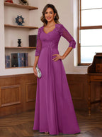 Celine orchid front view mother of the bride dress