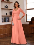 Celine coral alternate front view 2 mother of the bride dress