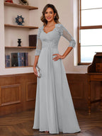 Philomena Rose Silver front view mother of the bride dress