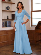 Celine sky blue alternate front view 3 mother of the bride dress