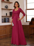 Celine burgundy alternate front view 3 mother of the bride dress
