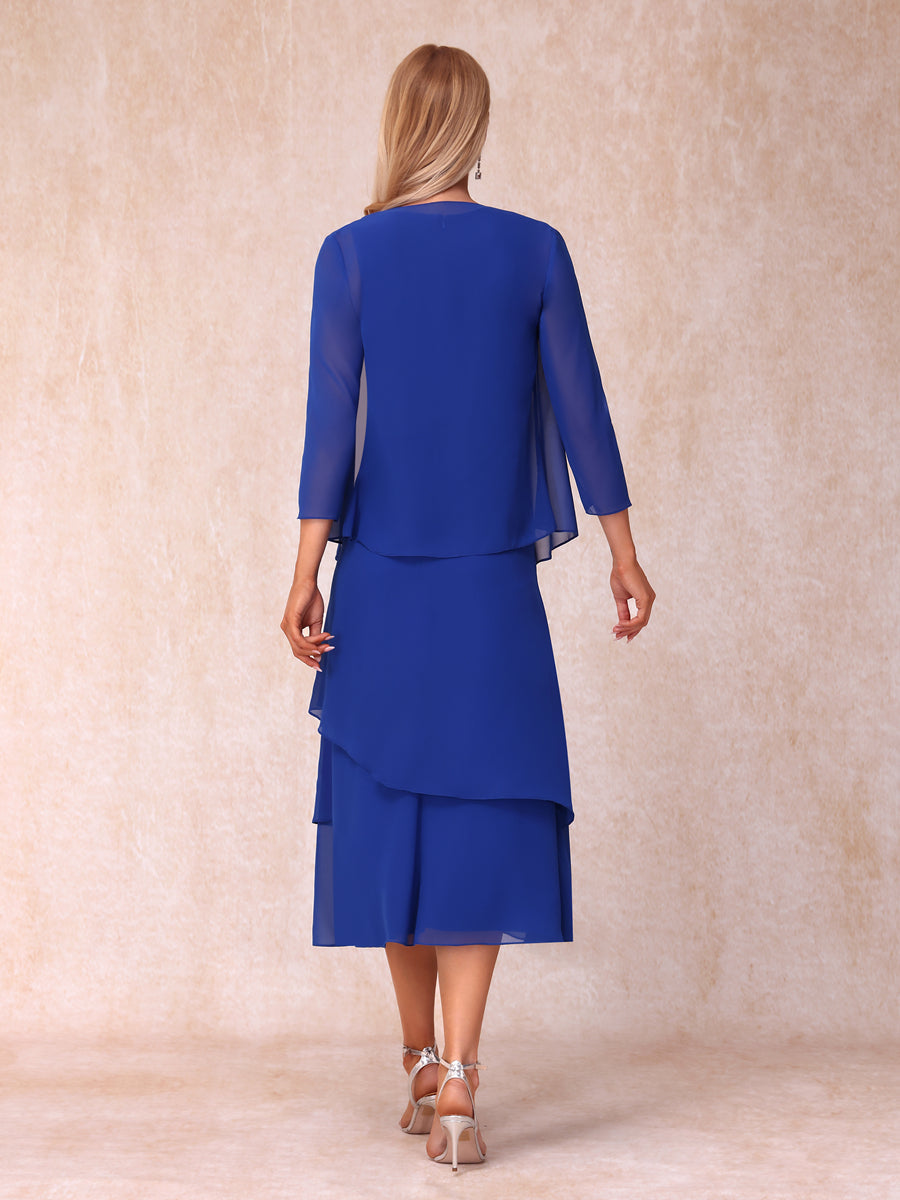 Blyss Dusty Blue back view wedding guest dress
