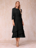 Blyss Black front view wedding guest dress