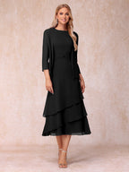 Blyss Black front view wedding guest dress