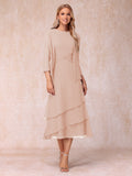 Blyss Blush front view wedding guest dress