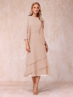 Blyss Blush front view wedding guest dress