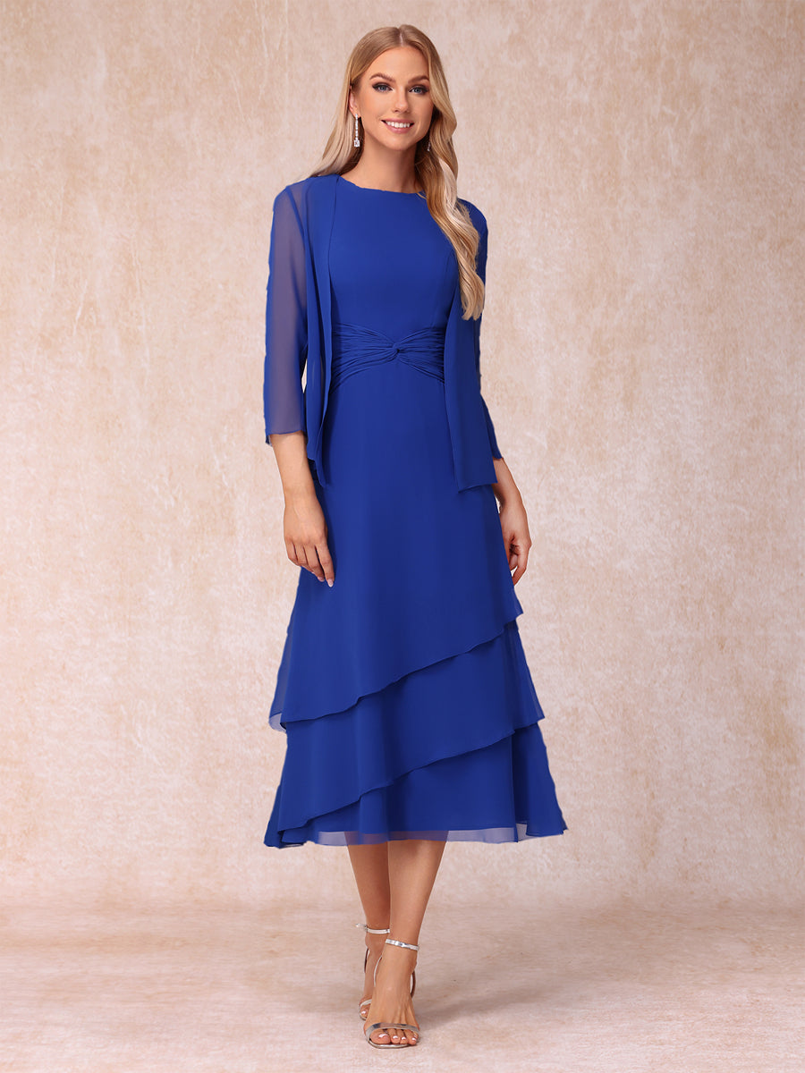 Blyss Brown front view wedding guest dress