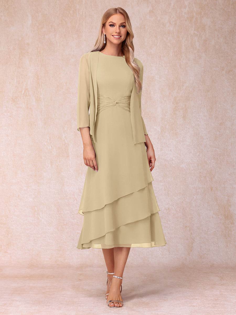 Blyss Champagne back view wedding guest dress