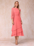 Blyss Coral back view wedding guest dress