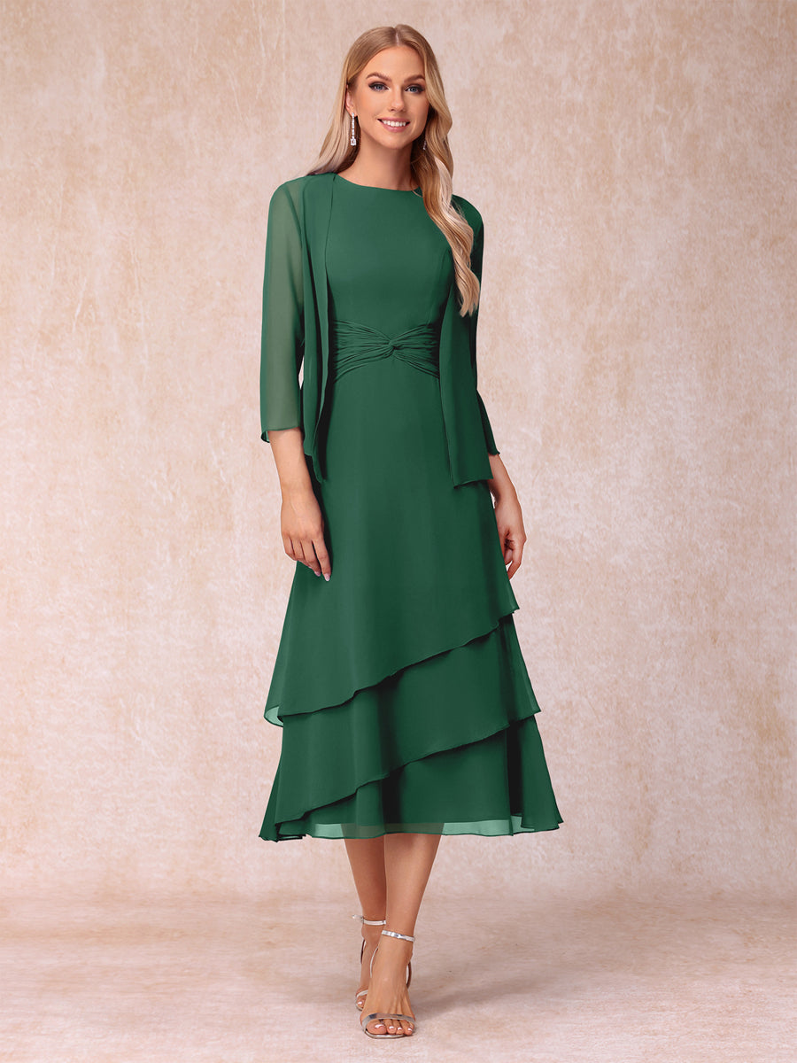 Blyss Hunter Green front view wedding guest dress