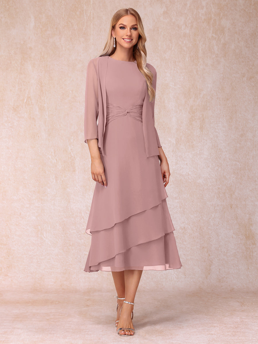 Odette dusty rose alternate front view 2 mother of the bride dress