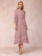 Blyss Dusty Rose back view wedding guest dress