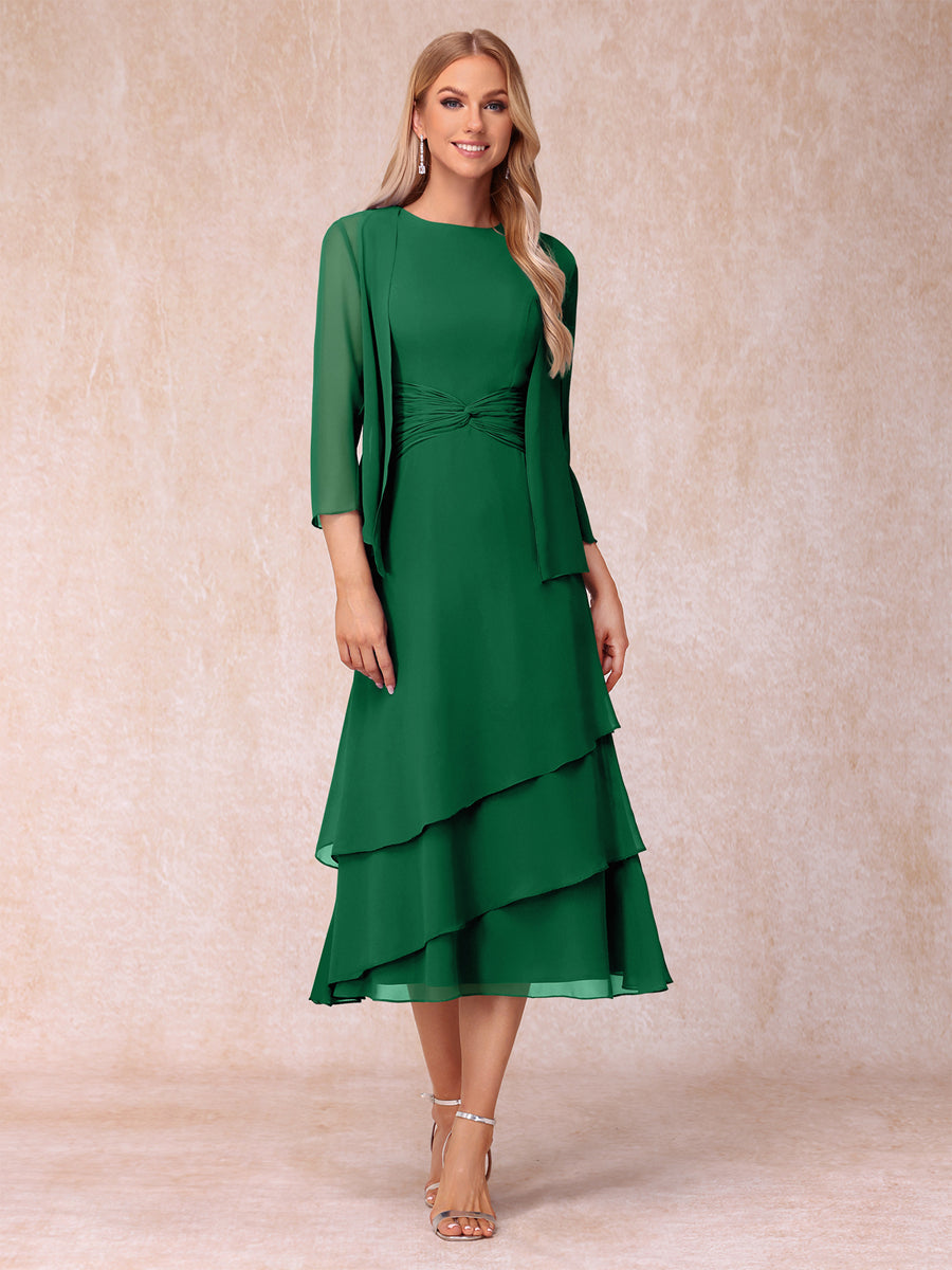 Odette emerald front view mother of the bride dress