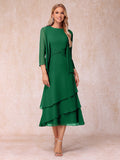 Blyss Emerald front view wedding guest dress