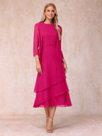 Odette hot pink alternate front view 2 mother of the bride dress