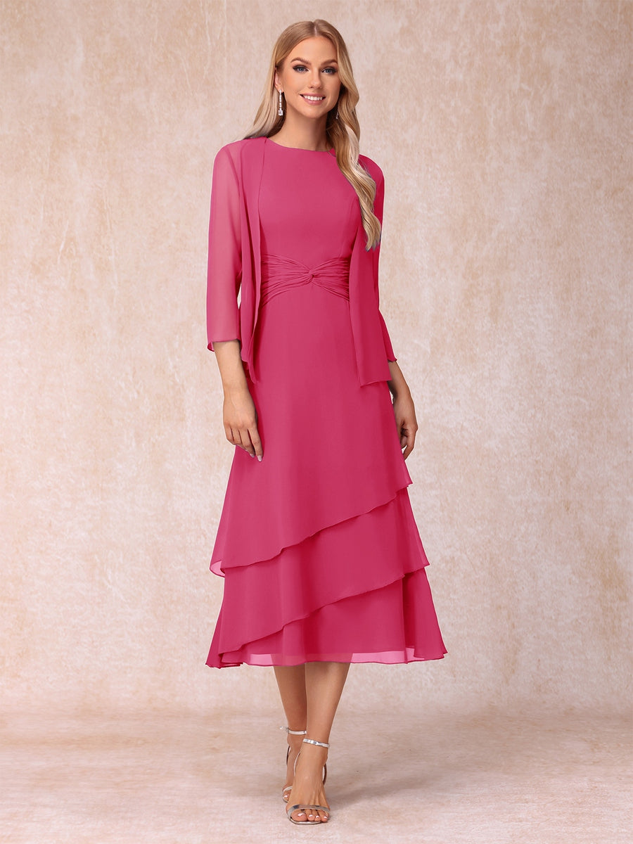 Blyss Fuchsia back view wedding guest dress