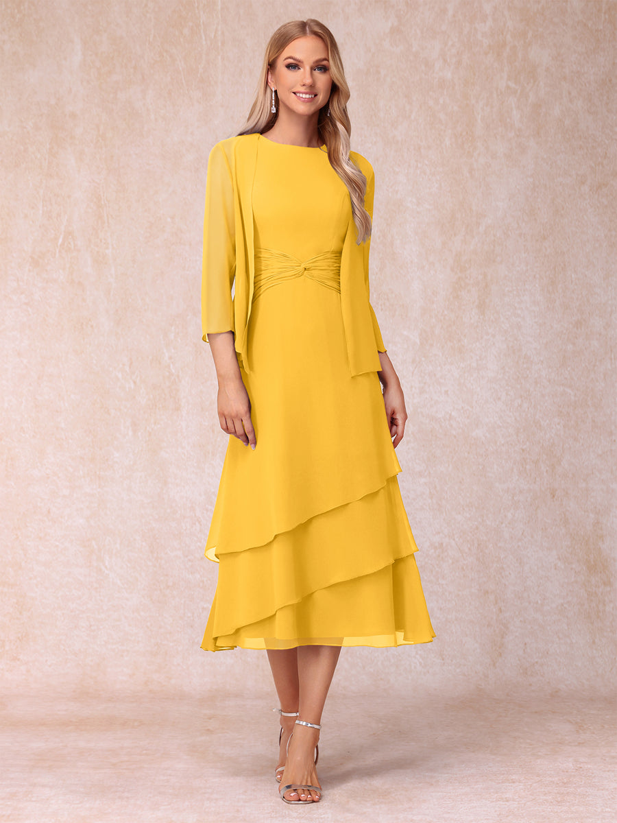 Blyss Gold back view wedding guest dress