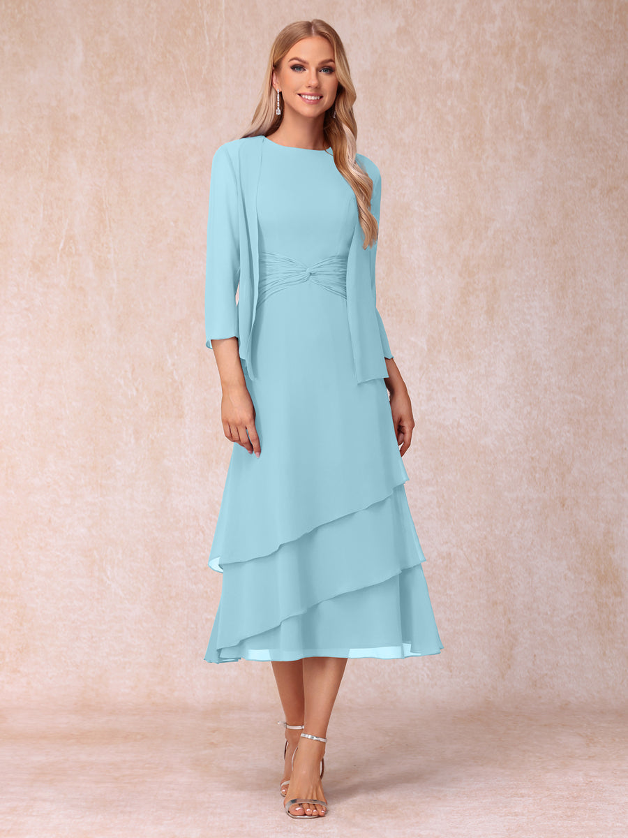 Blyss Sky Blue back view wedding guest dress