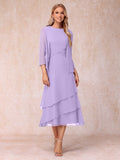 Blyss Lilac front view wedding guest dress