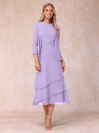 Blyss Lilac front view wedding guest dress