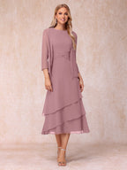 Odette mauve front view mother of the bride dress