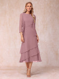 Blyss Mauve front view wedding guest dress
