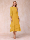 Blyss Gold front view wedding guest dress