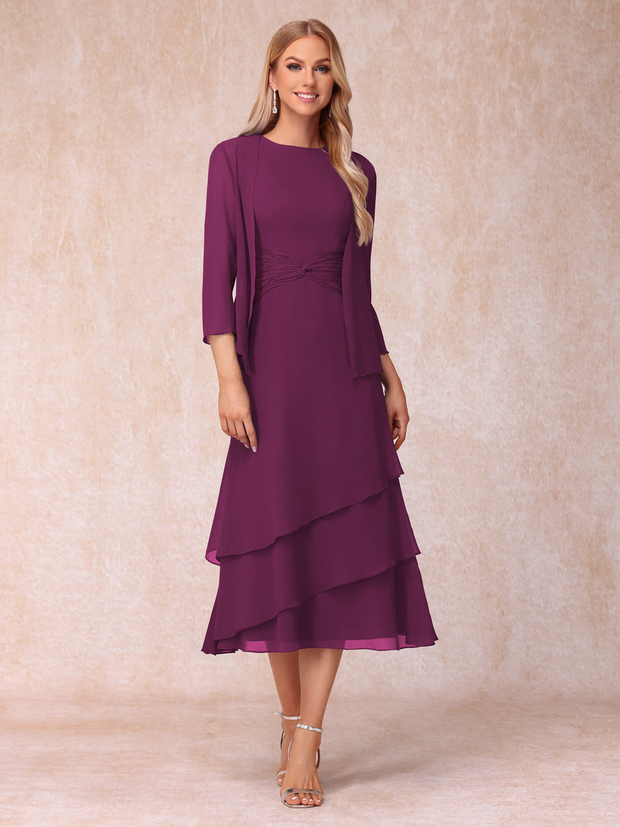 Odette orchid front view mother of the bride dress