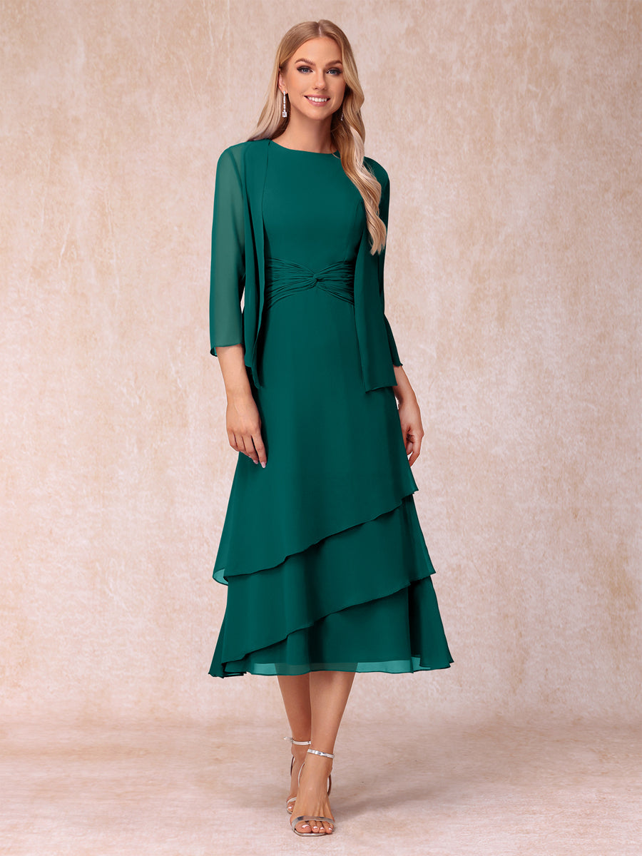 Odette peacock front view mother of the bride dress