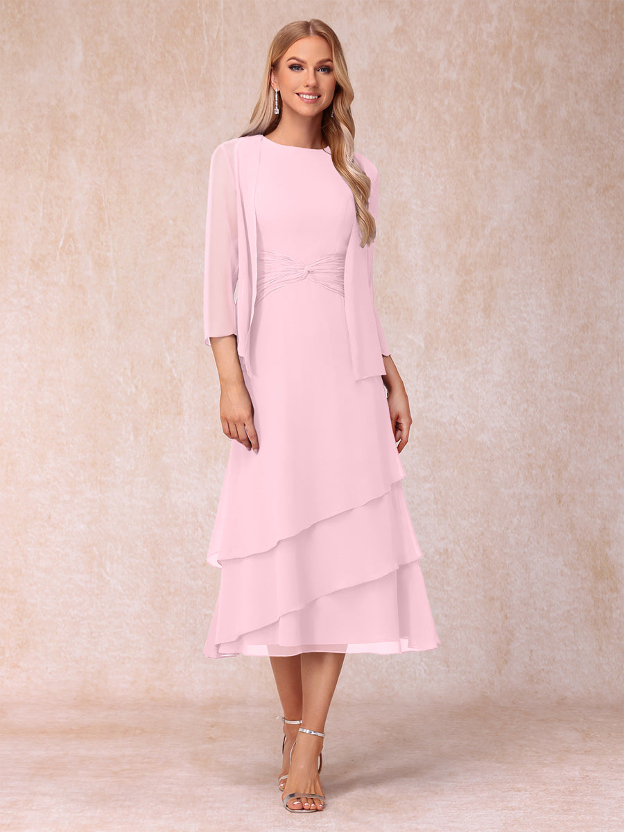 Blyss Rose Pink front view wedding guest dress