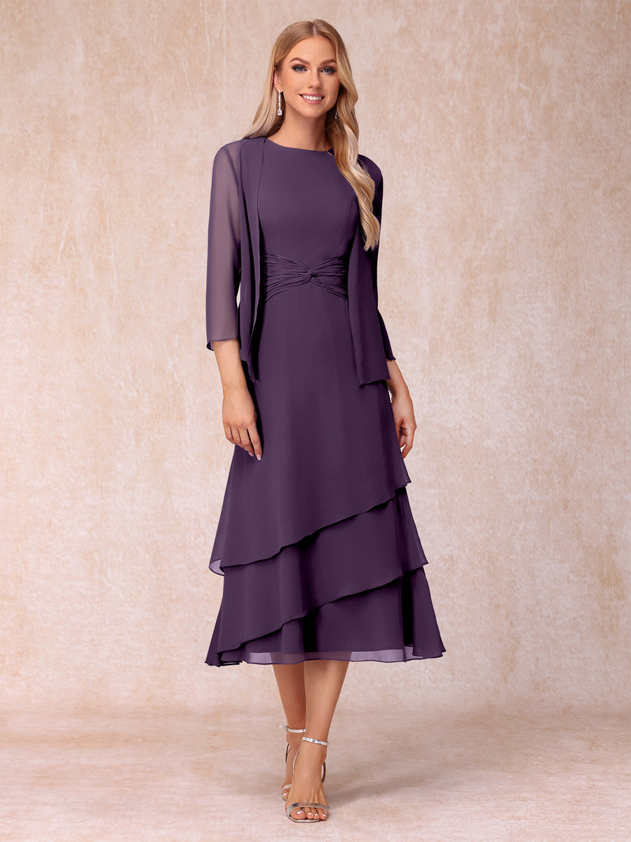 Blyss Plum back view wedding guest dress