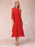 Blyss Red front view wedding guest dress