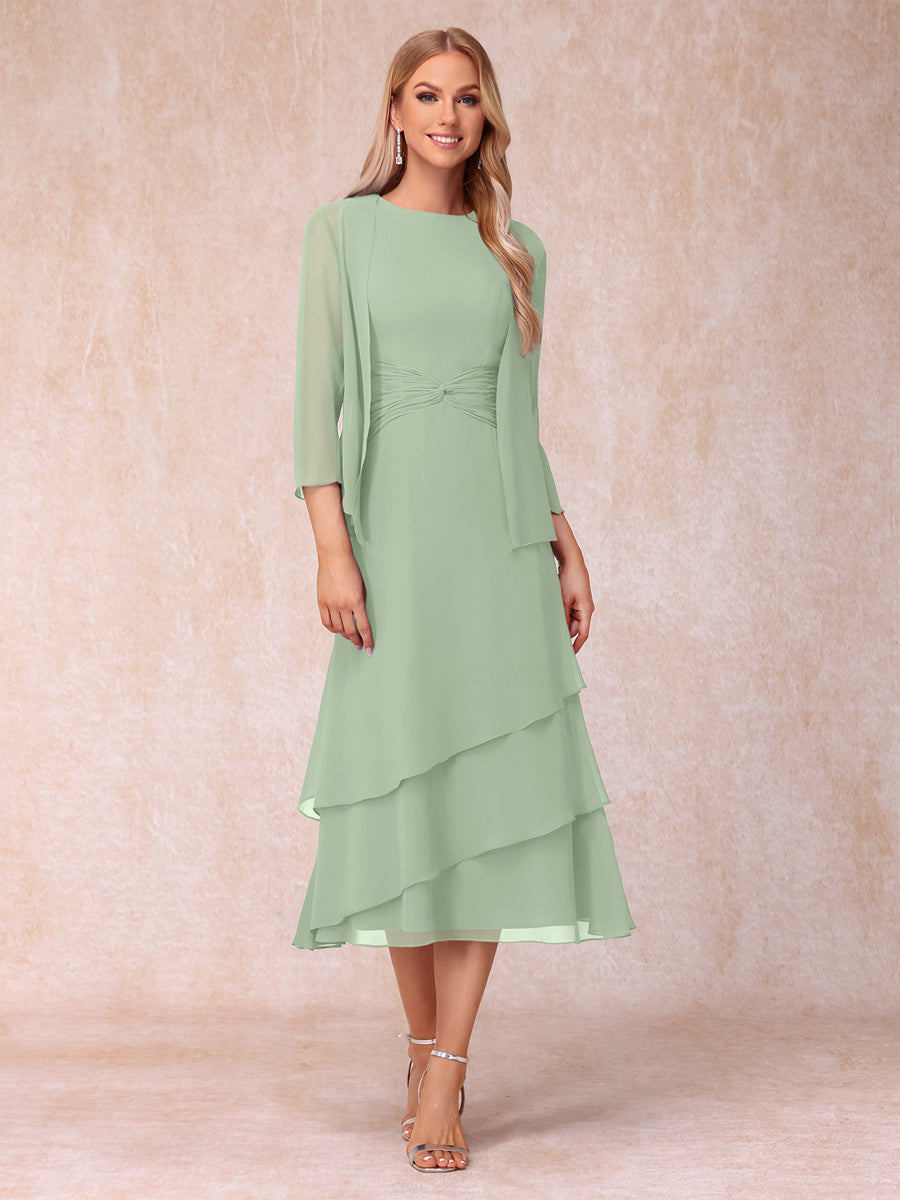 Blyss Sage Green front view wedding guest dress
