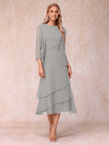 Blyss Silver front view wedding guest dress