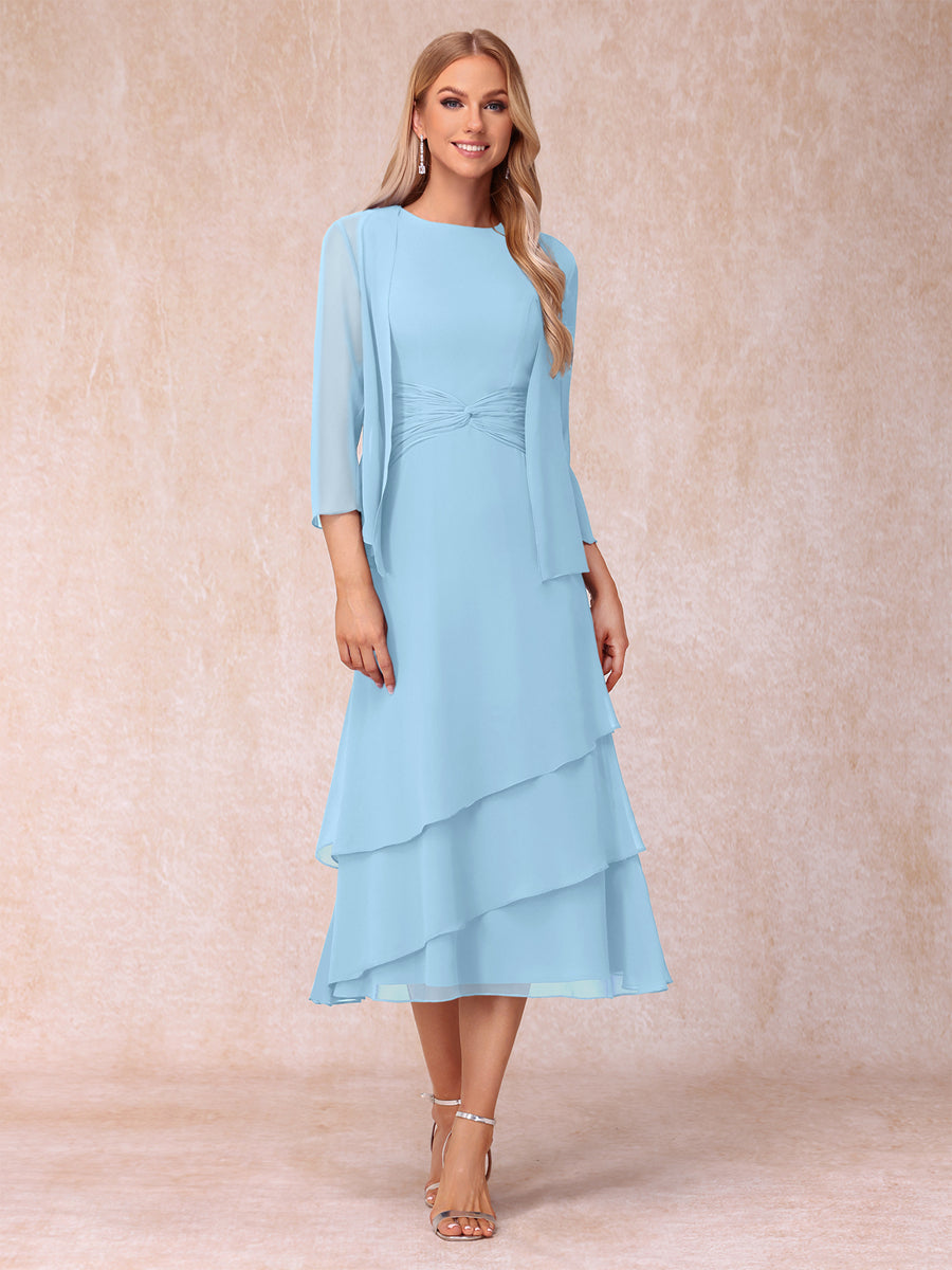 Blyss Sky Blue side view wedding guest dress